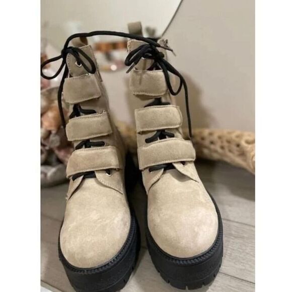 Free People Emmett Strap Lace-Up Boots Size 9.5 - Picture 3 of 8